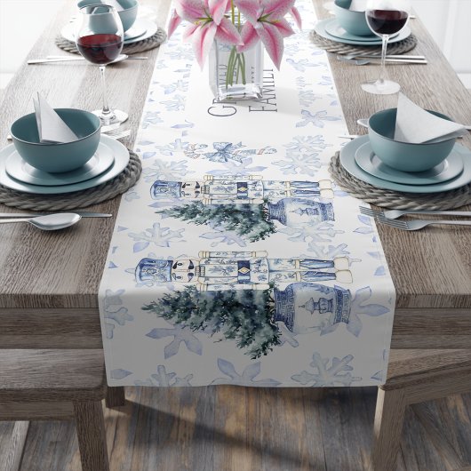 Chemin De Table Moyen Bleu Noël Chinoiserie Nutcracker