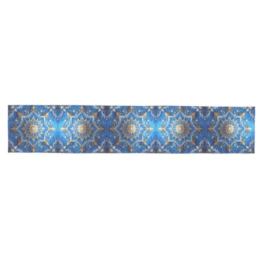 Chemin De Table Moyen Blue Decorative Holiday Table Runner (Horizontal)
