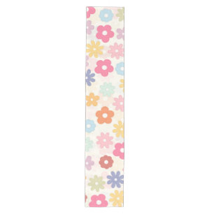 Chemin De Table Moyen Boho 70's Retro Daisy Flowers