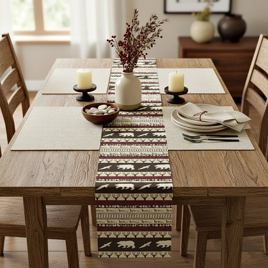 Chemin De Table Moyen Bois automnaux 