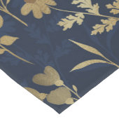 Chemin De Table Moyen Botanical Gold Flowers Blue Pattern (Coin)