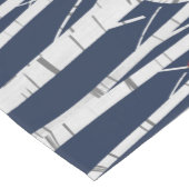 Chemin De Table Moyen Bouleau Blanc Avec Cardinaux Sur Bleu (Coin)