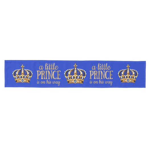 Chemin De Table Moyen Boy Prince est en route pour Royal Blue Gold Crown (Horizontal)
