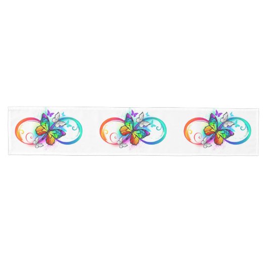 Chemin De Table Moyen Bright infinity with rainbow butterfly (Horizontal)
