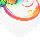 Chemin De Table Moyen Bright infinity with rainbow butterfly (Coin)
