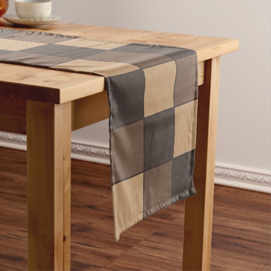 Chemin De Table Moyen Brown Checkers (In Situ)