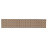 Chemin De Table Moyen Brown Houndstooth Scottish Check Plaid Motif (Horizontal)
