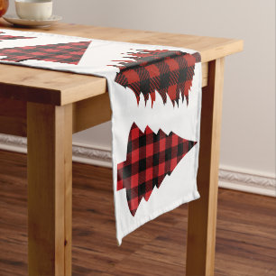 Chemin De Table Moyen Buffalo Check Plaid Christmas Tree Motif 