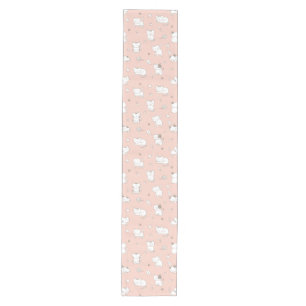 Chemin De Table Moyen Chats à Doodles Whimsical - Rose