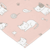 Chemin De Table Moyen Chats à Doodles Whimsical - Rose (Coin)