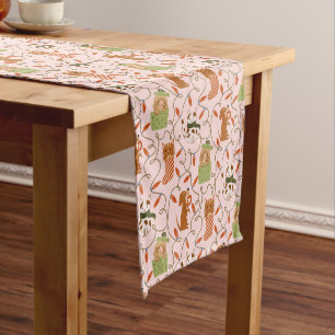 Chemin De Table Moyen Chats mignons Chiens de vacances Lumières de Noël