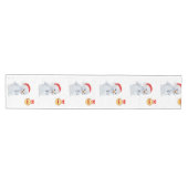 Chemin De Table Moyen Cher bonhomme de neige et boule d'or sur blanc (Horizontal)