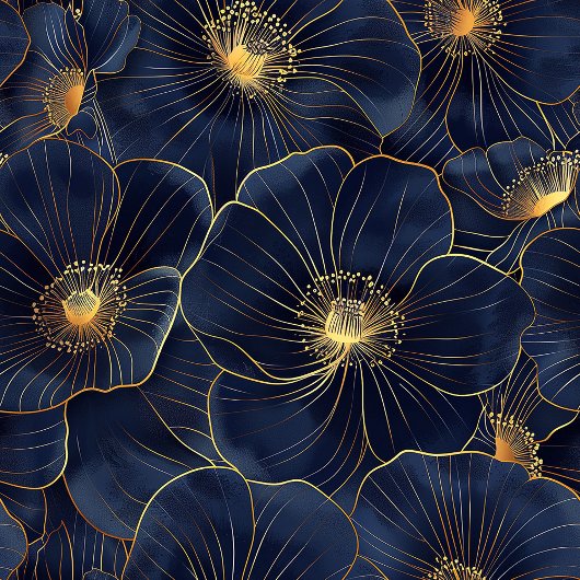 Chemin De Table Moyen Chic Navy Gold Botanical Table Style