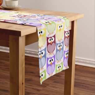 Chemin De Table Moyen Chouettes mignonnes, Chouette Motif, Chouettes pou
