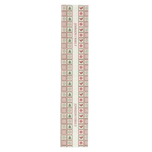 Chemin De Table Moyen Christmas Retro Pattern (Devant)