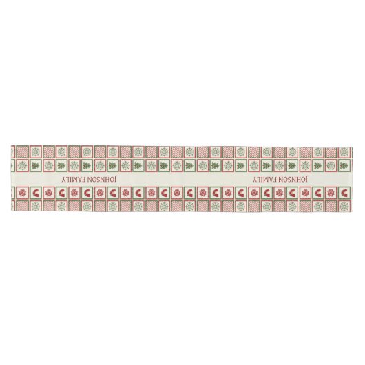 Chemin De Table Moyen Christmas Retro Pattern (Horizontal)