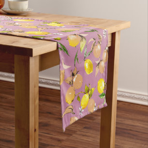 Chemin De Table Moyen citrons aquarelle 25