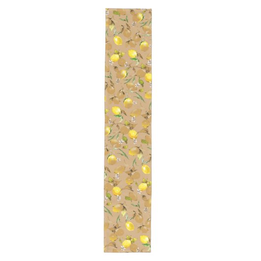 Chemin De Table Moyen citrons d'aquarelle 32 (Devant)