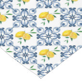 Chemin De Table Moyen Citrons & Motif bleu carrelage marocain (Coin)