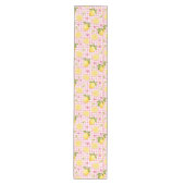 Chemin De Table Moyen Citrons sur gingham rose (Devant)