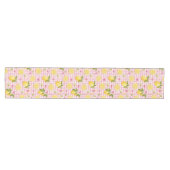 Chemin De Table Moyen Citrons sur gingham rose (Horizontal)