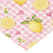 Chemin De Table Moyen Citrons sur gingham rose (Coin)