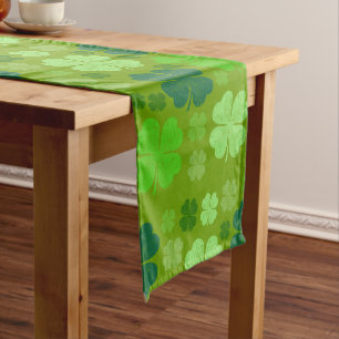 Chemin De Table Moyen Clovers verts, Lucky Clovers, Saint Patrick's Day