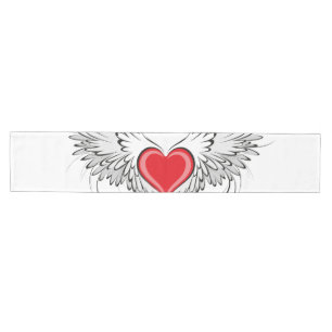 Chemin De Table Moyen Cœur d'ange rouge avec ailes