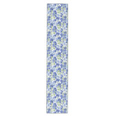 Chemin De Table Moyen Couleur de table florale bleu (Devant)