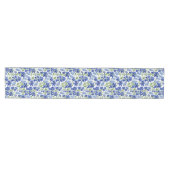 Chemin De Table Moyen Couleur de table florale bleu (Horizontal)