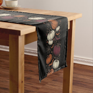 Chemin De Table Moyen Couleur d'Halloween vintage, Citrouille Rétro