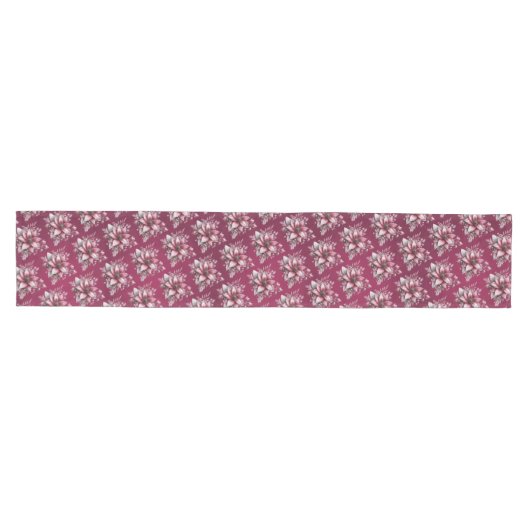 Chemin De Table Moyen Coureur de table florale rose (Horizontal)