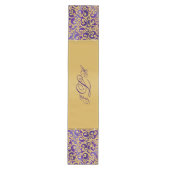 Chemin De Table Moyen Coureur de table Gold et Purple avec initiales (Devant)