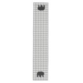 Chemin De Table Moyen Coureur de table Gris Plaid & Ours (Devant)