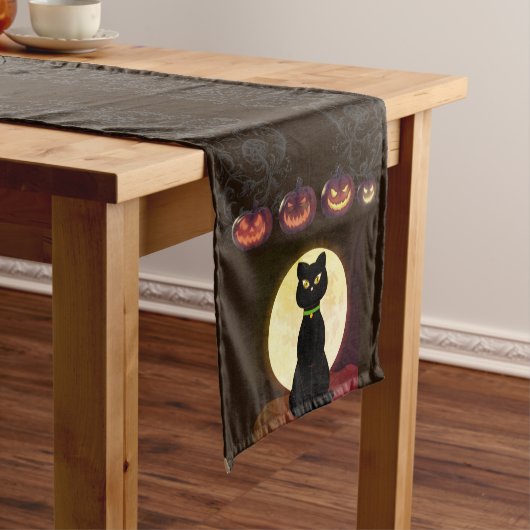 Chemin De Table Moyen Coureur de table Halloween Chat Noir (In Situ)