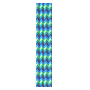 Chemin De Table Moyen Coureur de table moyenne Blue Green Ombre Chevrons