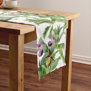 Chemin De Table Moyen Coureur de Tableau de fronde de paume de fleur