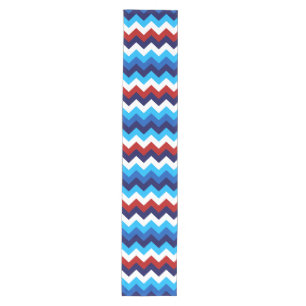 Chemin De Table Moyen Couteau Rouge Blanc Bleu Chevrons Moyenne Table Ru