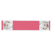 Chemin De Table Moyen Cube d'ours polaire Ajouter un nom Neige Rouge (Horizontal)