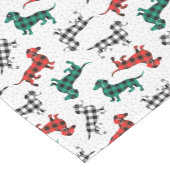 Chemin De Table Moyen Dachshunds Buffalo Plaid (Coin)