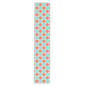 Chemin De Table Moyen Damier Corail et Aqua Circle (Devant)