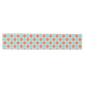 Chemin De Table Moyen Damier Corail et Aqua Circle (Horizontal)