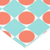 Chemin De Table Moyen Damier Corail et Aqua Circle (Coin)