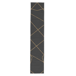 Chemin De Table Moyen Design géométrique moderne Gold & Black