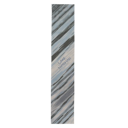 Chemin De Table Moyen Eau Lake Abstraite à rayures modernes (Devant)