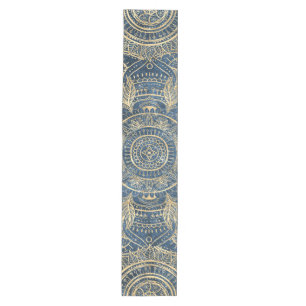 Chemin De Table Moyen Elégant design de l'or de Mandala Blue Whimsy