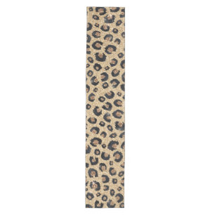 Chemin De Table Moyen Elegant Gold Glitter Black Leopard