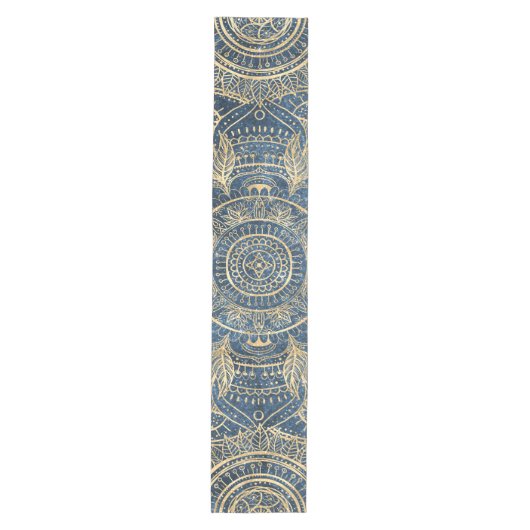 Chemin De Table Moyen Elégant Mandala Blue Whimsy Design (Devant)
