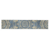 Chemin De Table Moyen Elégant Mandala Blue Whimsy Design (Horizontal)