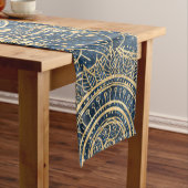 Chemin De Table Moyen Elégant Mandala Blue Whimsy Design (In Situ)
